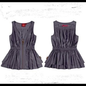 INDIAN MOTORCYCLES Sleeveless Zip-Front Top Sz M